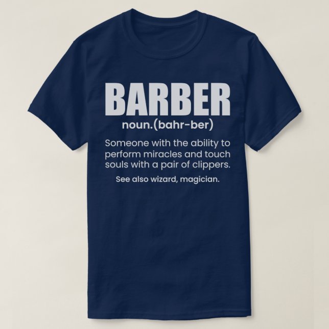 Camiseta Barber Definition Noun (Diseño del anverso)