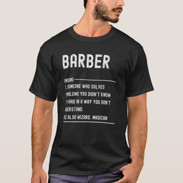 Camiseta Barber Definition Shirts Funny Job Title (Anverso)