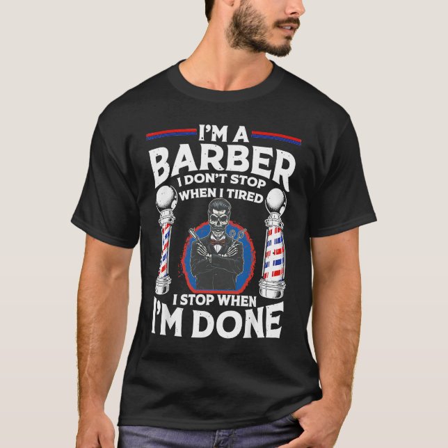 Camiseta Barber Designs For Men Dad Hairstyling Humor Quote (Anverso)