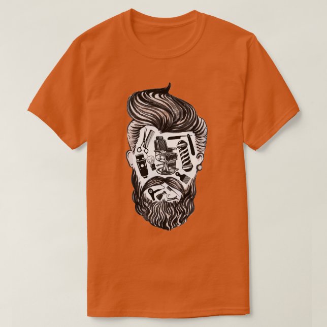 Camiseta Barber Face Barber Life (Diseño del anverso)