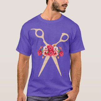 Camiseta Barber Hairstylist Regalo Flores Cute