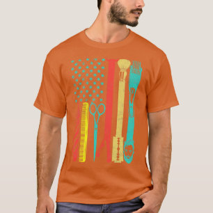 Camiseta Barber Hairstylist Uu Flage Vintage Retro Distress