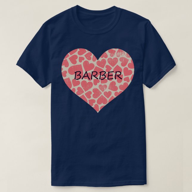 Camiseta Barber Heart I love my barber (Diseño del anverso)