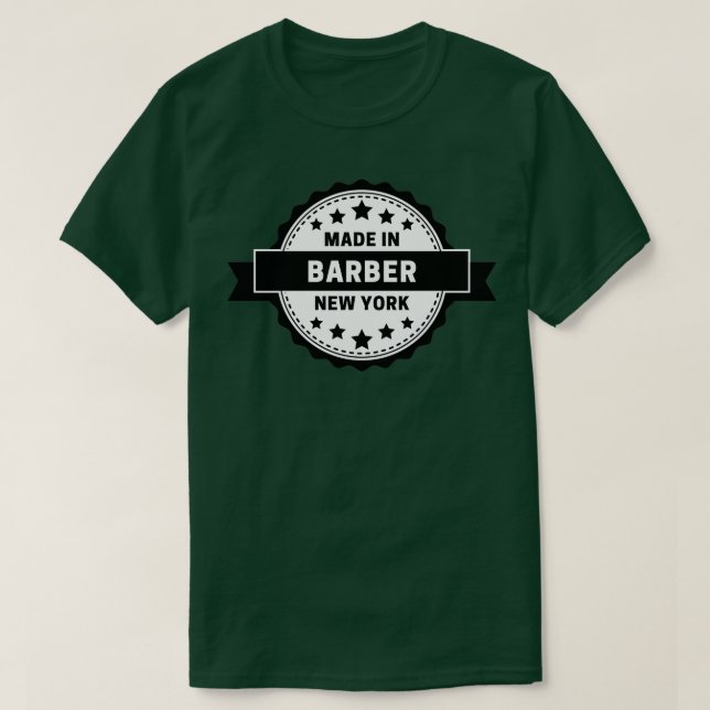 Camiseta Barber Hecho En Nueva York (Diseño del anverso)
