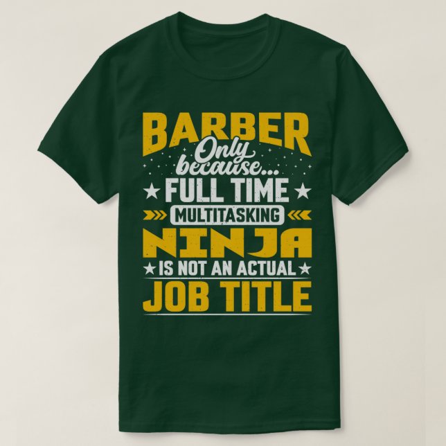Camiseta Barber Job Title Funny Hairdresser Cosmetólogo H (Diseño del anverso)