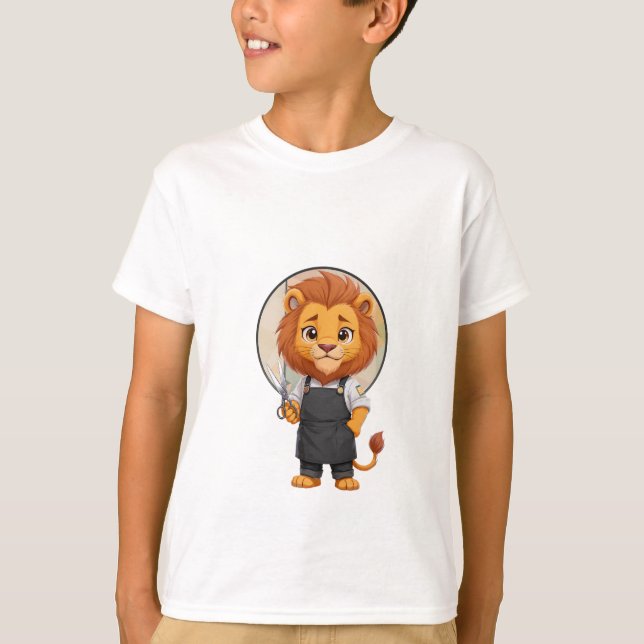 Camiseta Barber Lion Professional Stylist Niños (Anverso)