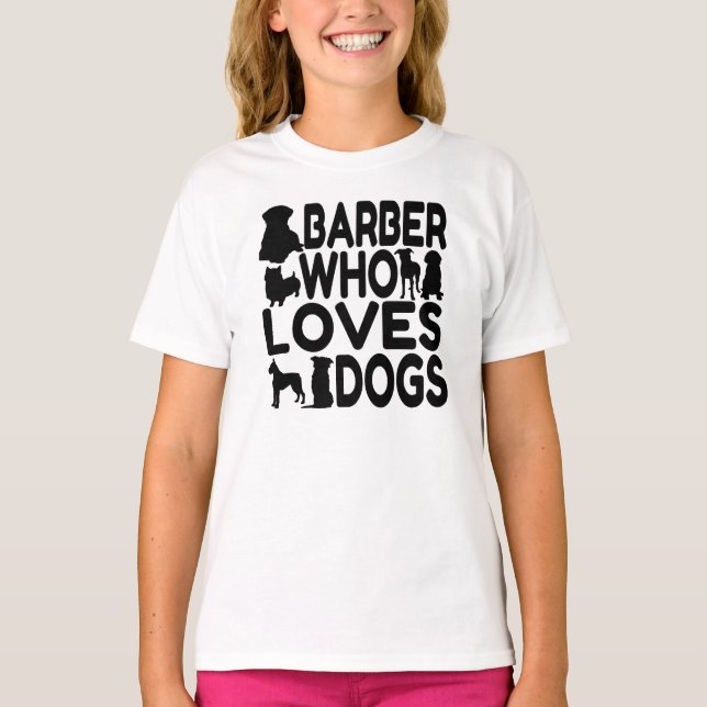 Camiseta Barber que ama a los perros (Anverso)