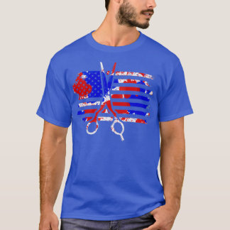 Camiseta Barber Salon de Bandera de Estados Unidos 3