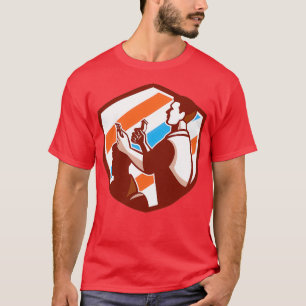 Camiseta Barber Scissors Comb Cubierta de Comb Retro