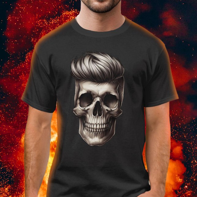 Camiseta Barber Skull Fashion Man Hair style Barber Shop (Subido por el creador)