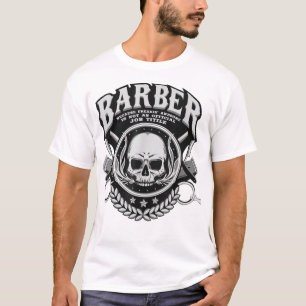 Camiseta Barber Skull Fastidioso Trabajo Hairstylist Gif