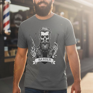 Camiseta Barber Skull Profesional Hair Stylist Dark