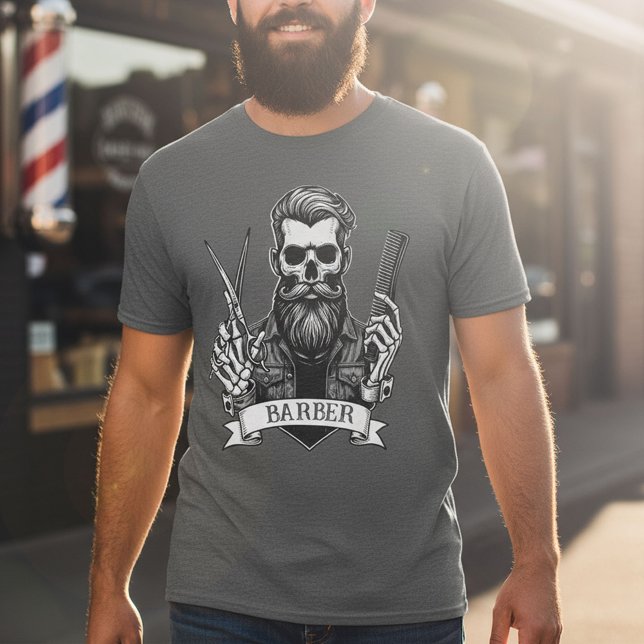 Camiseta Barber Skull Profesional Hair Stylist Dark (Subido por el creador)
