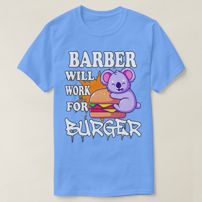Camiseta Barber trabajará para Burger 2 (Diseño del anverso)