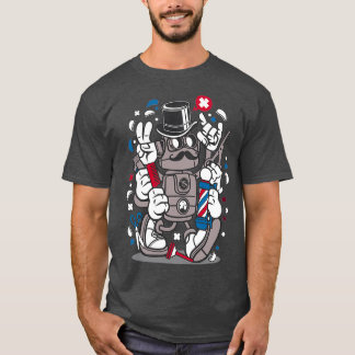 Camiseta Barber urbano Hipster Robot Hair Cut Pegatina