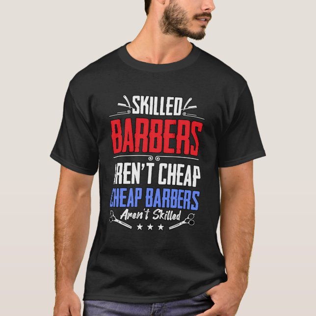 Camiseta Barbería barberos calificados no son baratos (Anverso)
