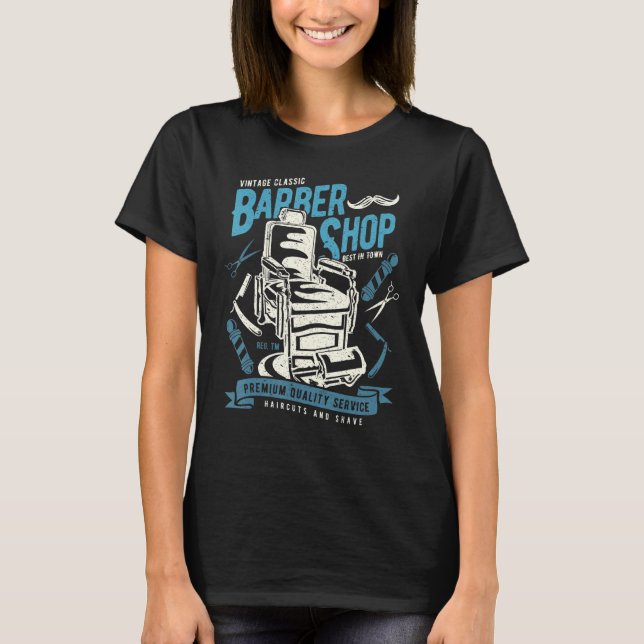 Camiseta Barbería con Estilo Retro (Anverso)