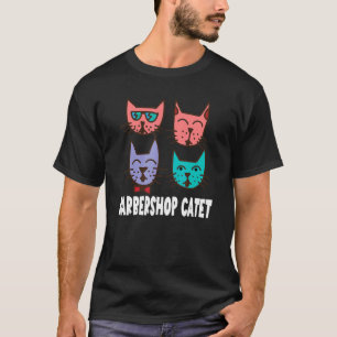 Camiseta Barbería de amantes de gatos Cuarteto de Barbería