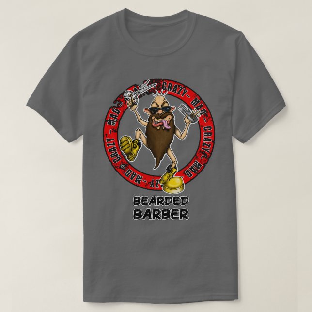 Camiseta Barbería de barba 4 (Diseño del anverso)