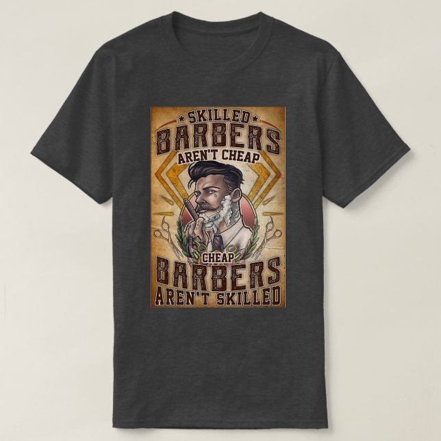 Camiseta barbería de barbereros calificados arenx27t barato (Diseño del anverso)
