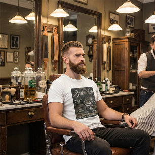Camiseta Barbería de Caballeros Cortes de Pelo Retro Afeita