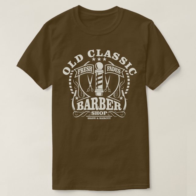 Camiseta Barbería de peluquería desvanece la escuela antigu (Diseño del anverso)