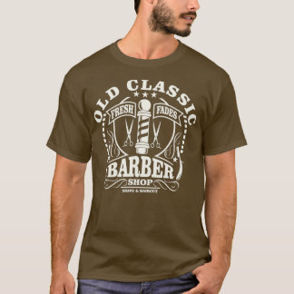 Camiseta Barbería de peluquería desvanece la escuela antigu