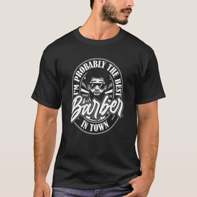 Camiseta Barbershop Afro Haircut Coiffeur   Beard Hairstyle (Anverso)