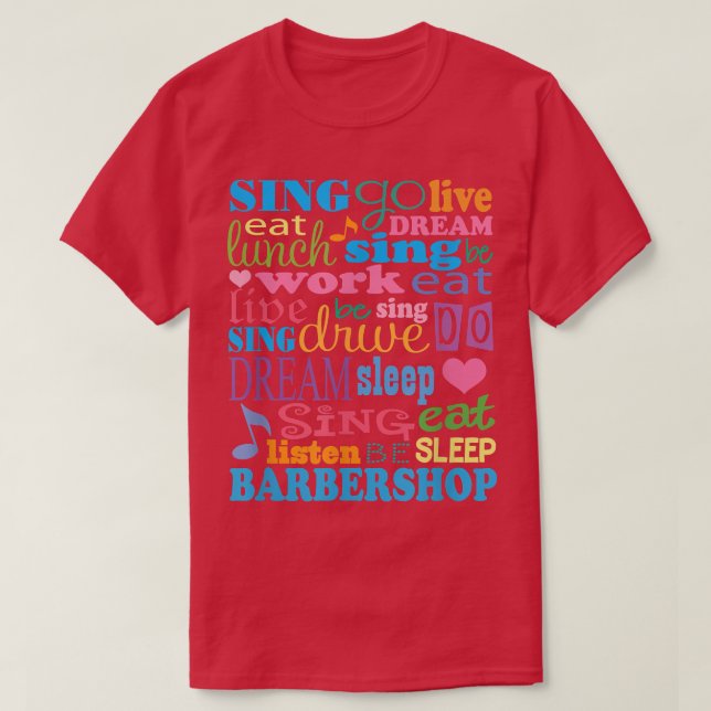 Camiseta Barbershop Music Cute Singer Quartet Gift Tee (Diseño del anverso)