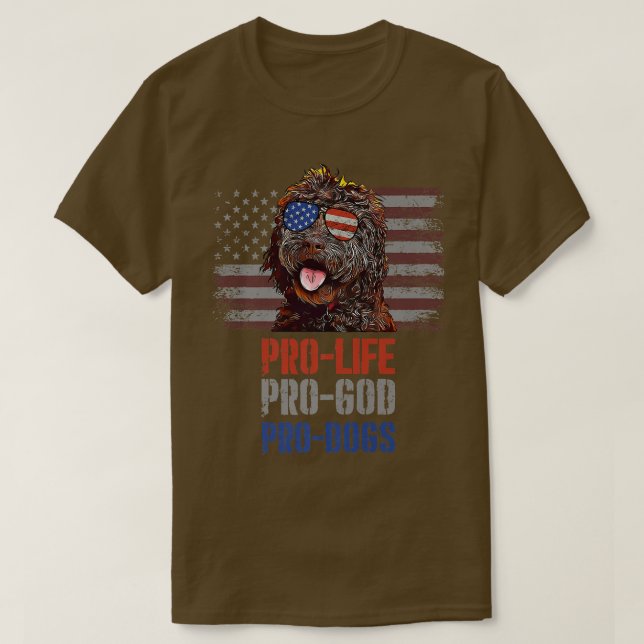 Camiseta Barbet Pro Life Pro God Pro Dogs Premium (Diseño del anverso)