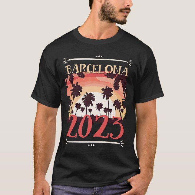 Camiseta Barcelona 2023 Equipo de vacaciones de viaje 1 (Anverso)