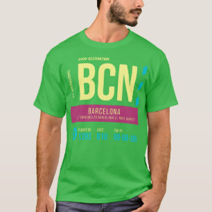 Camiseta Barcelona Airport Stylesetiqueta de equipaje BCN