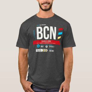 Camiseta Barcelona BCN Código del aeropuerto Etiqueta de eq