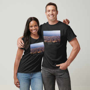 Camiseta Barcelona Cataluña Sunset Skyline España Cityscape
