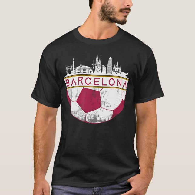 Camiseta Barcelona City Skyline Soccer Sports Fans Cool gir (Anverso)