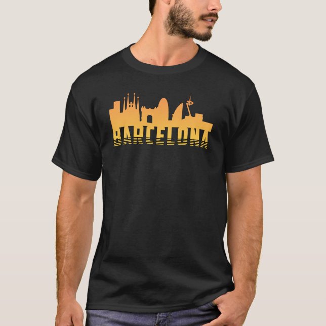 Camiseta Barcelona España City Skyline Cityscape Gracioso r (Anverso)
