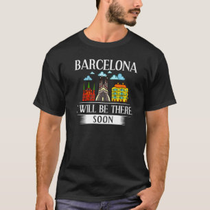 Camiseta Barcelona España Ciudad Silueta Mapa Viajes