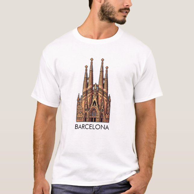 Camiseta Barcelona España La Sagrada Familia (Anverso)