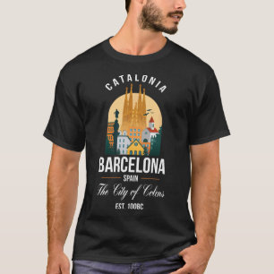 Camiseta Barcelona España Skyline Souvenirs Vacaciones fami