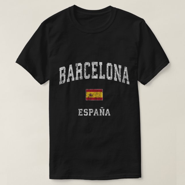 Camiseta Barcelona España Vintage Sports Design Pul (Diseño del anverso)