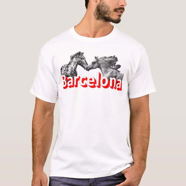 Camiseta Barcelona, Horse, Football, Travel Love (Anverso)
