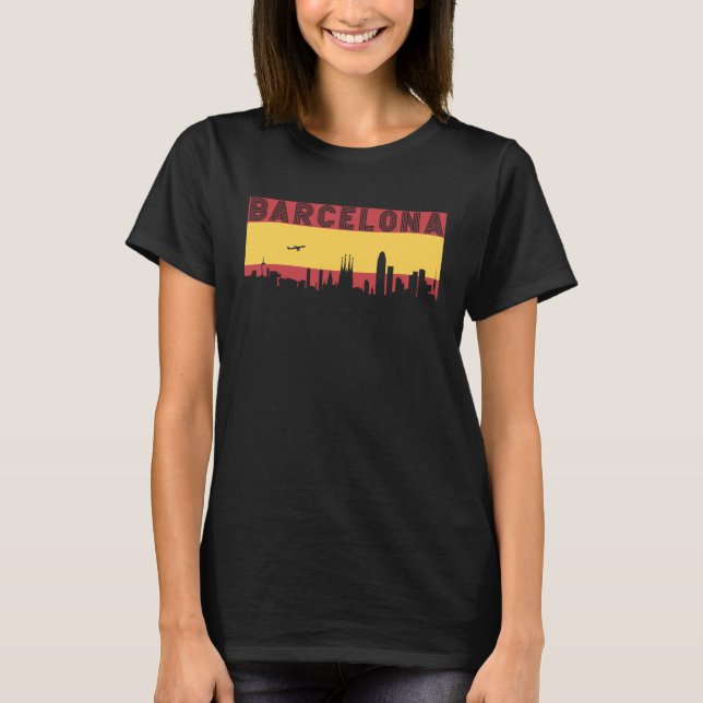 Camiseta Barcelona Skyline Spain Vacation Travel (Anverso)