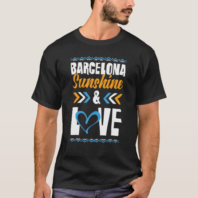 Camiseta Barcelona Sunshine Love Fiesta Vacation Quote (Anverso)