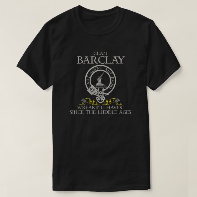 Camiseta Barclay Vestido Clan escudo Escocia apellido tarta (Diseño del anverso)