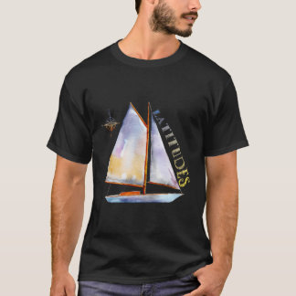 Camiseta Barco Acuático Con Brújula Y Latitudes Sai