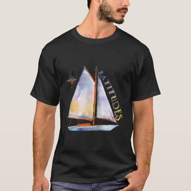 Camiseta Barco Acuático Con Brújula Y Latitudes Sai (Anverso)