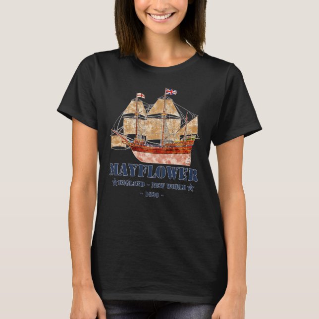 Camiseta Barco al alza del Mayflower - Inglaterra al nuevo  (Anverso)