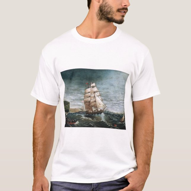Camiseta Barco alpino en el puerto de Nueva York en 1890 (Anverso)