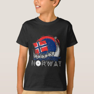 Camiseta Barco Bandera Noruega Noruega Barco Vikingo Orgull