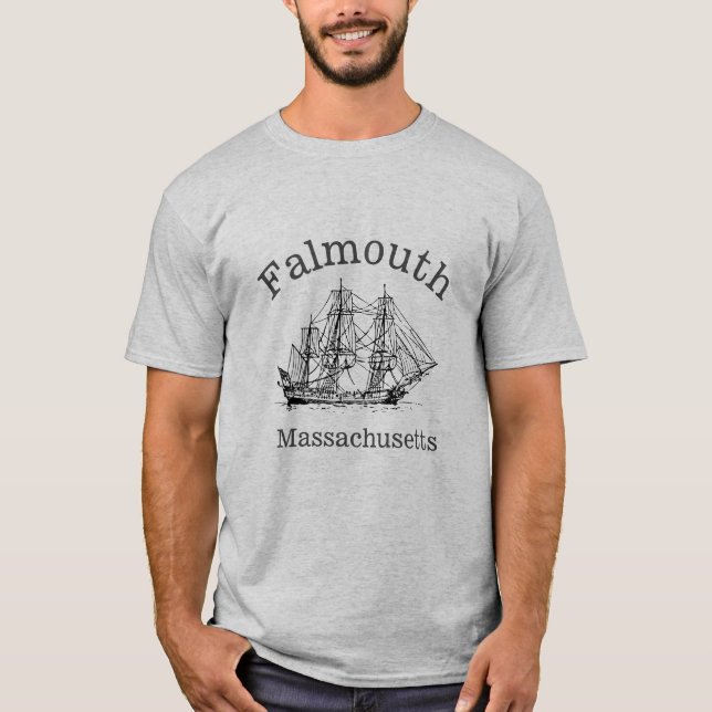 Camiseta Barco-camiseta de barco de Falmouth Massachusetts (Anverso)